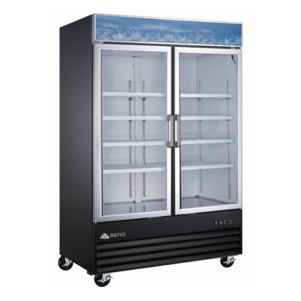 Berg 45.5 cu ft 2 Swinging Glass door Refrigerator Merchandiser 53"W Berg