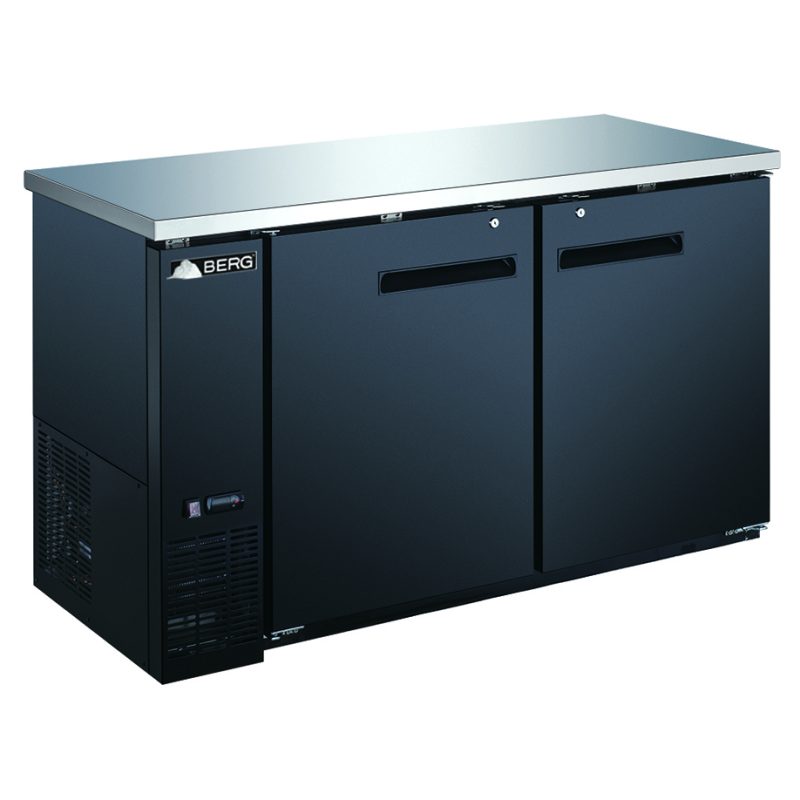 Berg BBB5928 Stainless Steel Top Black Back Bar Cooler 59”W Berg