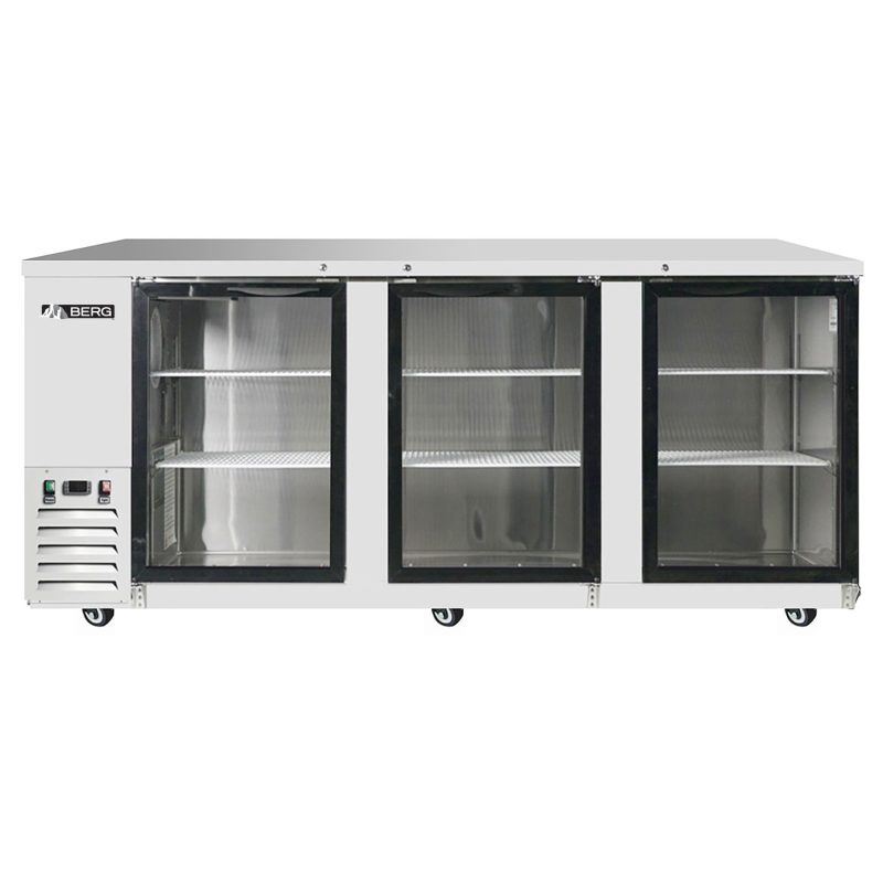 Berg Stainless Steel Back Bar Cooler With Glass Doors 891/4”W Berg